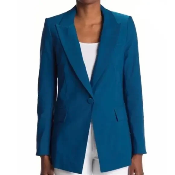 Veronica Beard Long & Lean Dickey Jacket — Cerulean Blue Size 8 - Picture 3 of 10